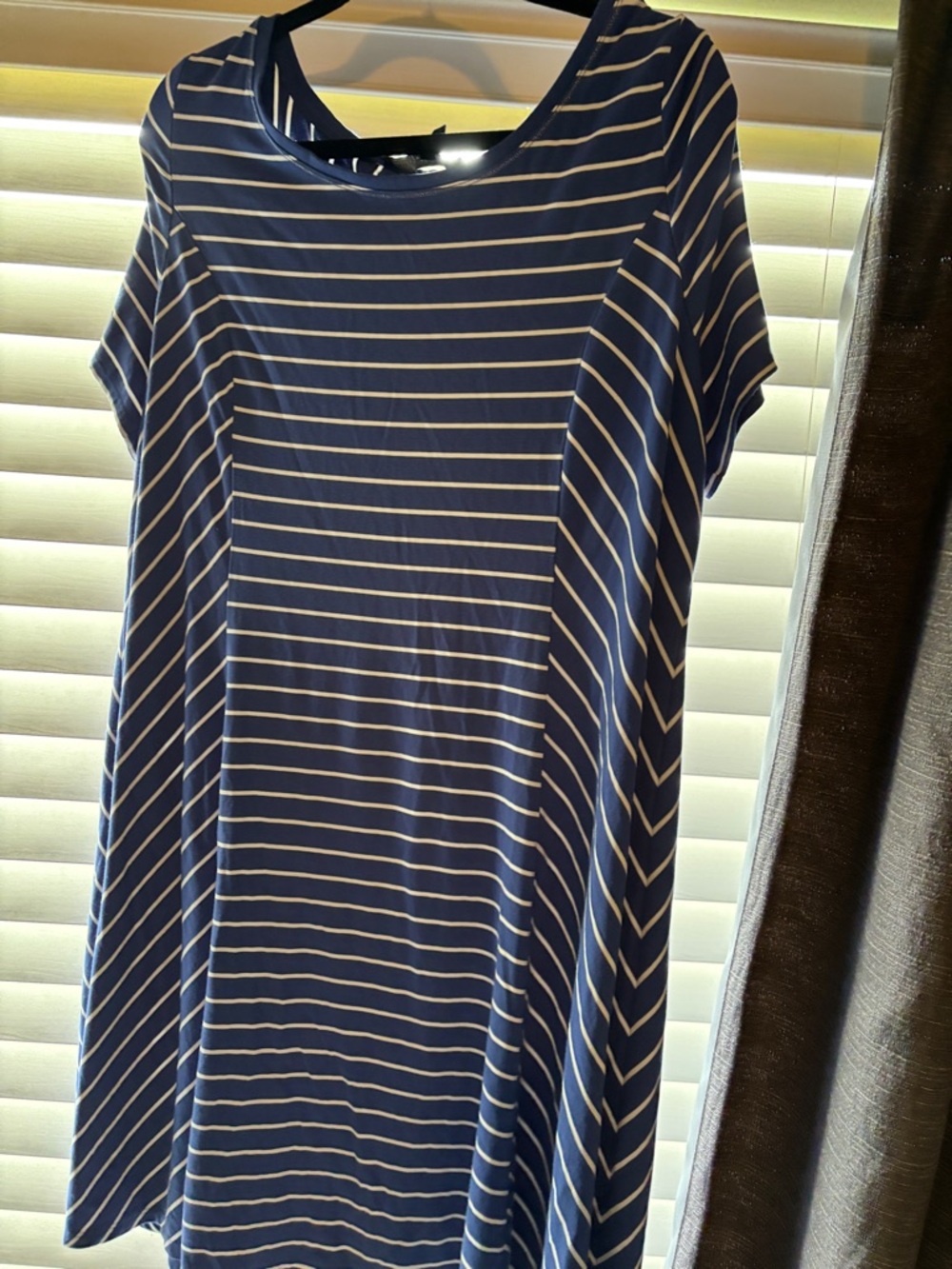 White House Black Market Royal and White Striped Midi Dress plus sized 2X